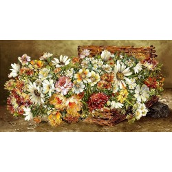 نخ و نقشه تابلو فرش گل کد 63