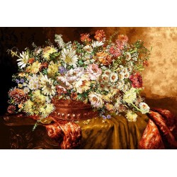 نخ و نقشه تابلو فرش گل کد 66