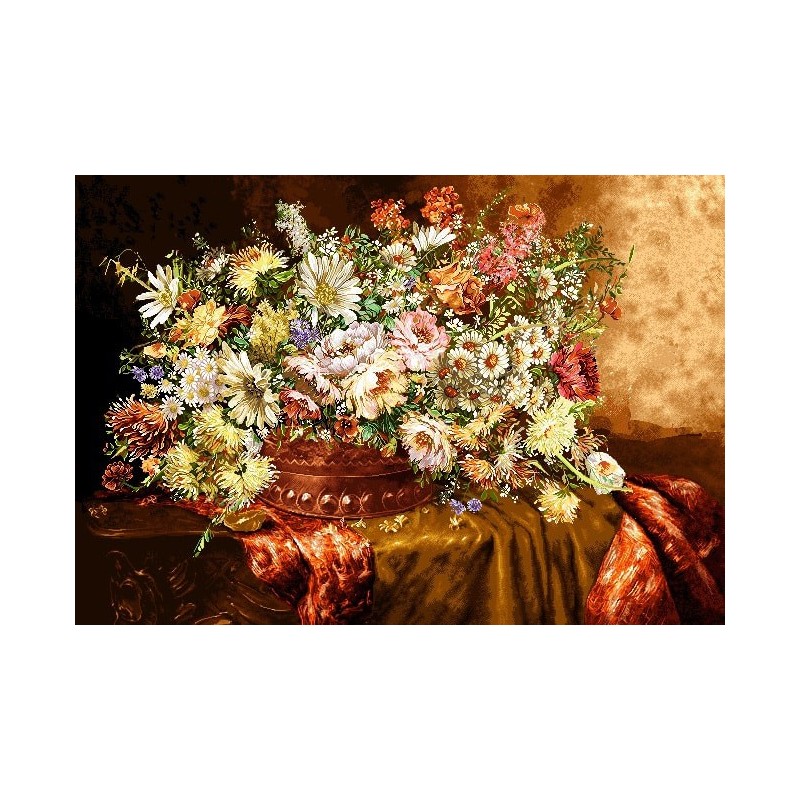 نخ و نقشه تابلو فرش گل کد 66