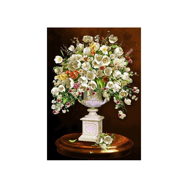 نخ و نقشه تابلو فرش گل کد 68