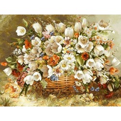 نخ و نقشه تابلو فرش گل کد 69