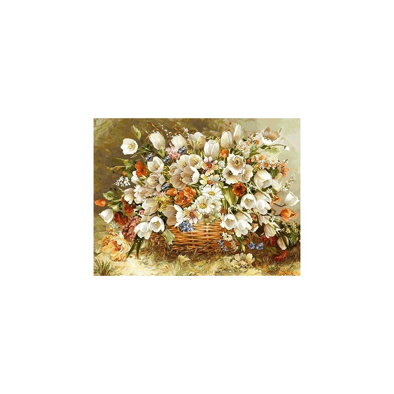 نخ و نقشه تابلو فرش گل کد 69