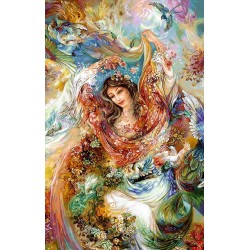 نخ و نقشه تابلو فرش مینیاتوری کد 55