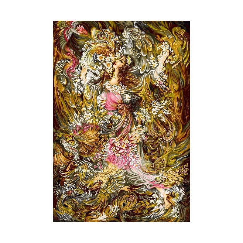 نخ و نقشه تابلو فرش مینیاتوری کد 56