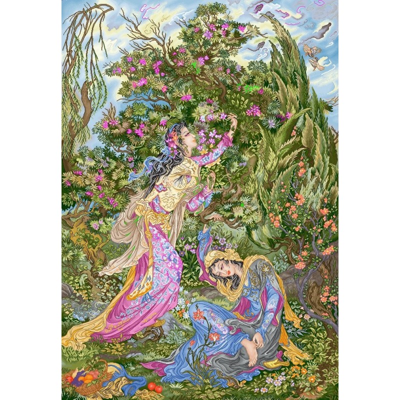 نخ و نقشه تابلو فرش مینیاتوری کد 57