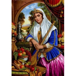 نخ و نقشه تابلو فرش ایرانی کد 60