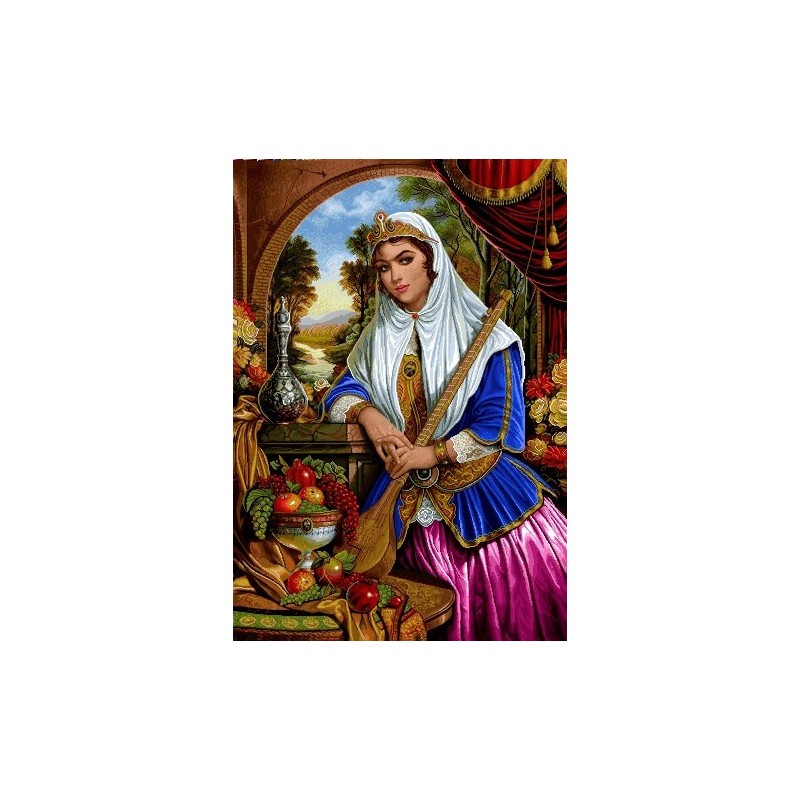 نخ و نقشه تابلو فرش ایرانی کد 60