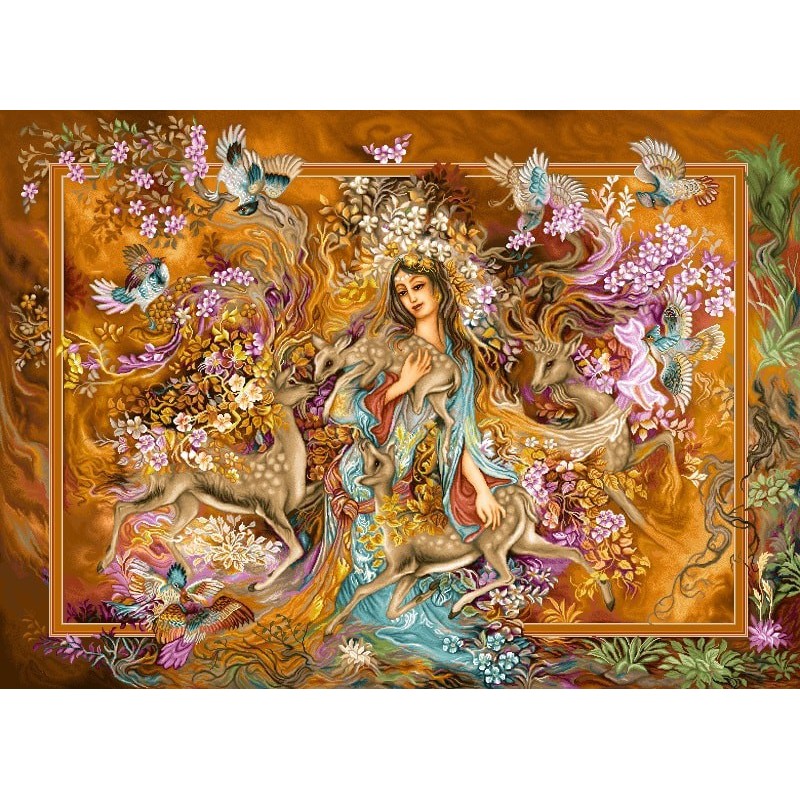 نخ و نقشه تابلو فرش مینیاتوری کد 61