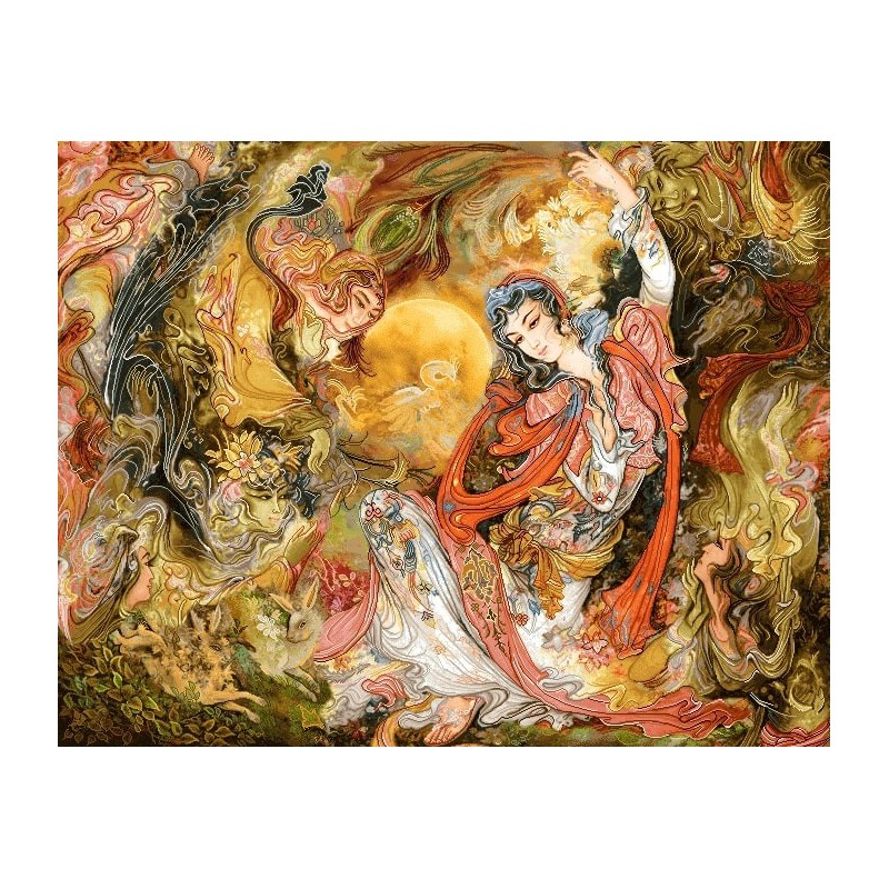 نخ و نقشه تابلو فرش مینیاتوری کد 62