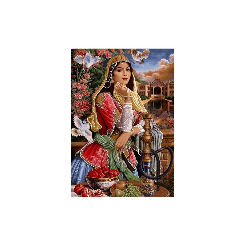 نخ و نقشه تابلو فرش ایرانی کد 66