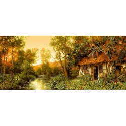 نخ و نقشه تابلو فرش طبیعت کد 68