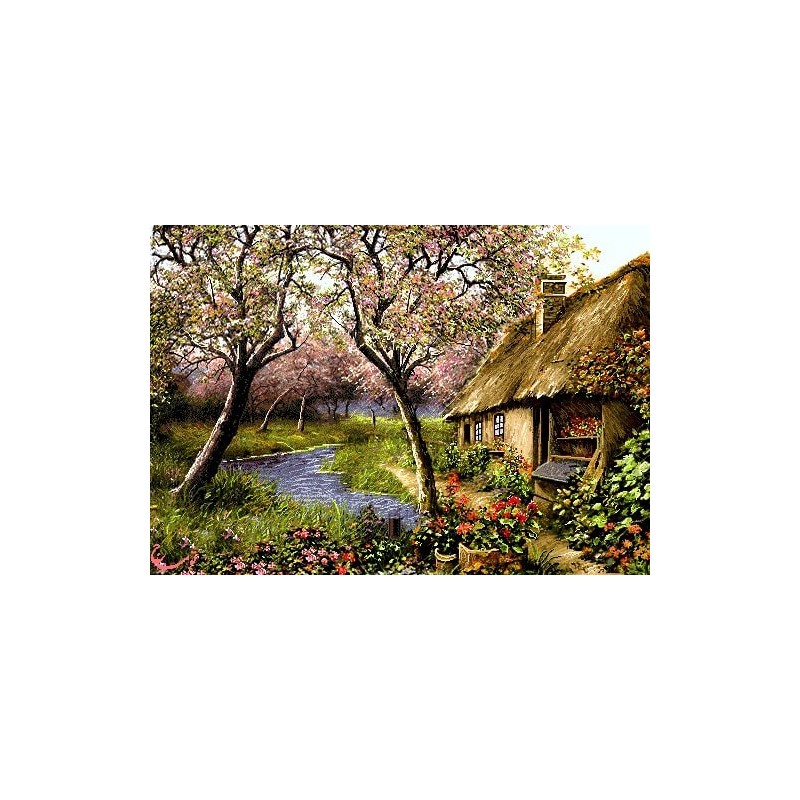 نخ و نقشه تابلو فرش طبیعت کد 69