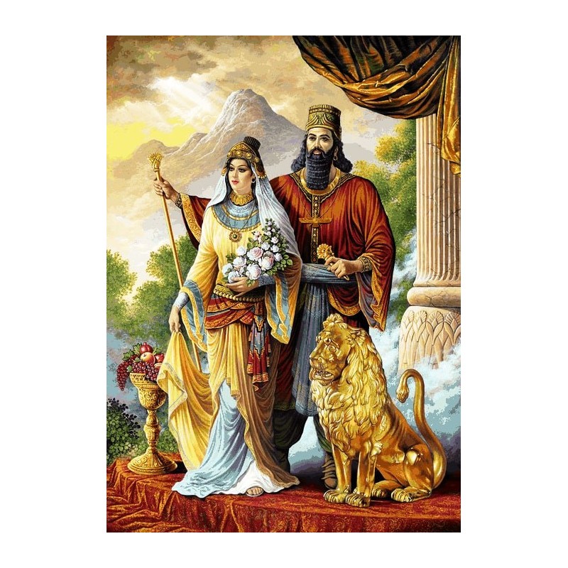 نخ و نقشه تابلو فرش فرانسوی کد 114