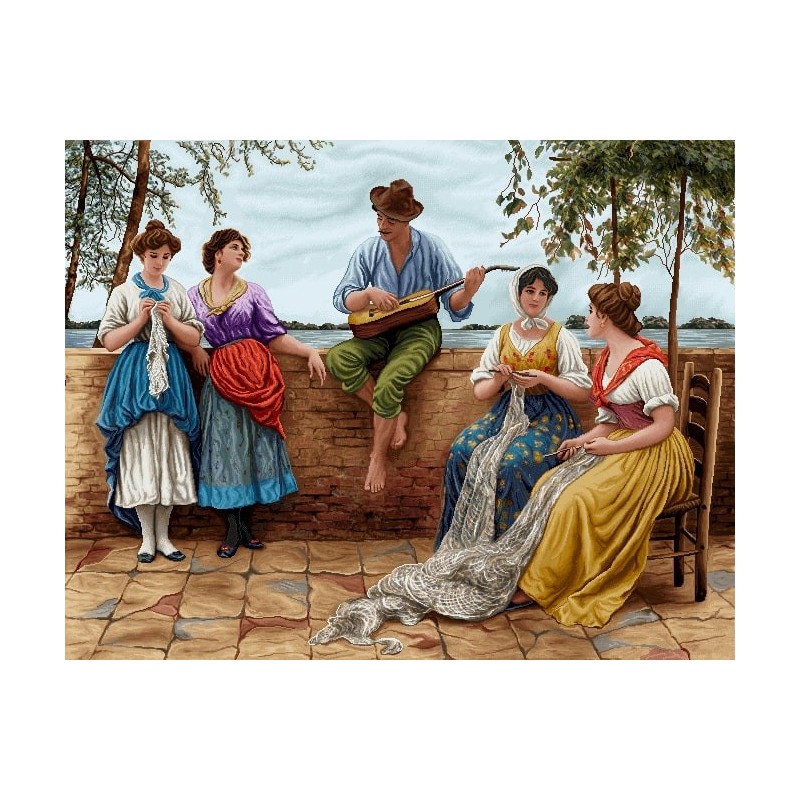 نخ و نقشه تابلو فرش فرانسوی کد 122