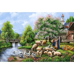 نخ و نقشه تابلو فرش طبیعت کد 72