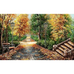 نخ و نقشه تابلو فرش طبیعت کد 76