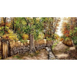 نخ و نقشه تابلو فرش طبیعت کد 83