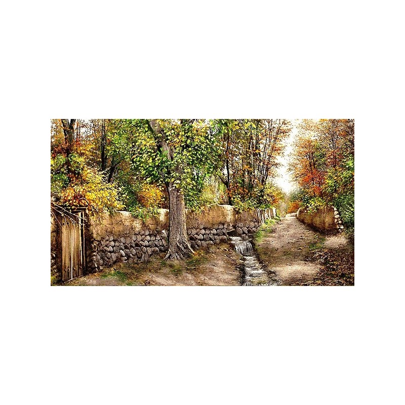 نخ و نقشه تابلو فرش طبیعت کد 83