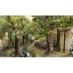 نخ و نقشه تابلو فرش طبیعت کد 84