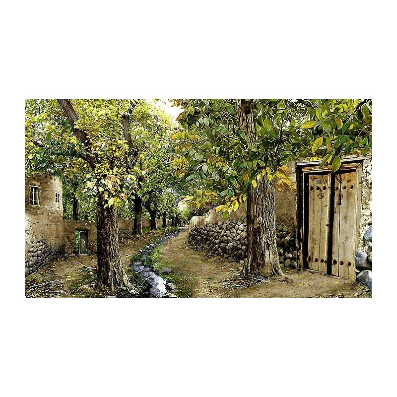 نخ و نقشه تابلو فرش طبیعت کد 84