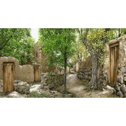 نخ و نقشه تابلو فرش طبیعت کد 87